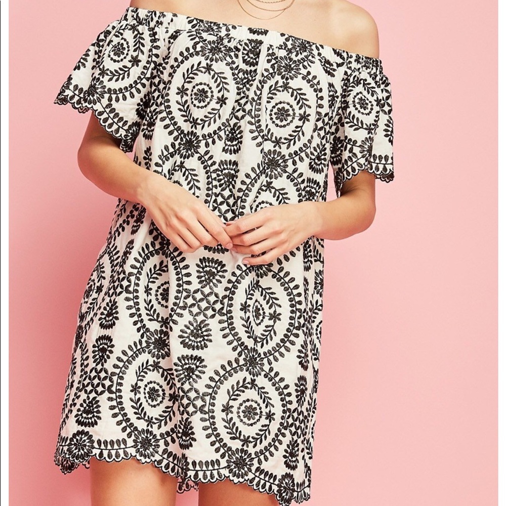 Entro Usa off shoulder embroidered dress